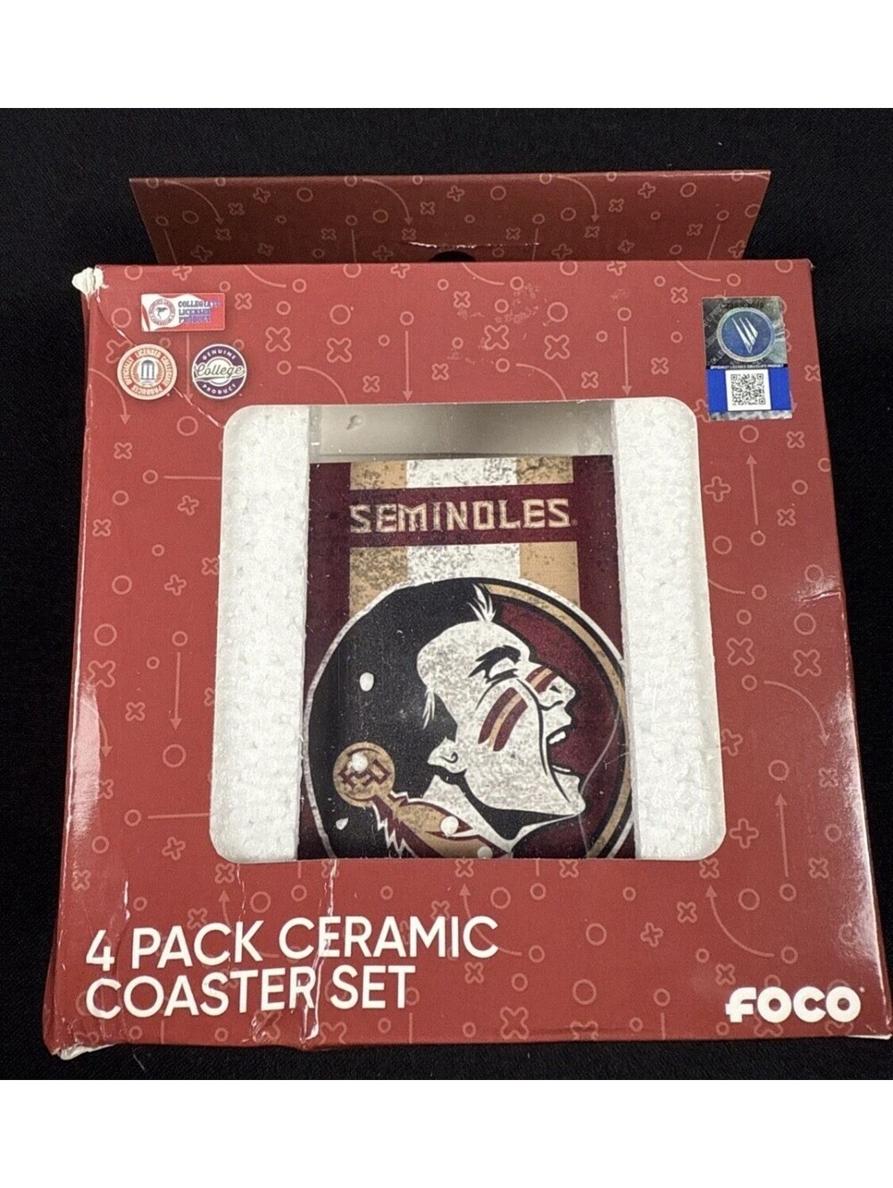 Florida State Seminoles ￼NCAA Coaster Foco Ceramic Coaster Set Of 4